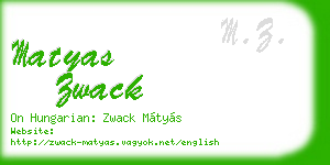 matyas zwack business card