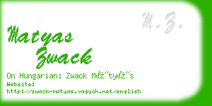 matyas zwack business card